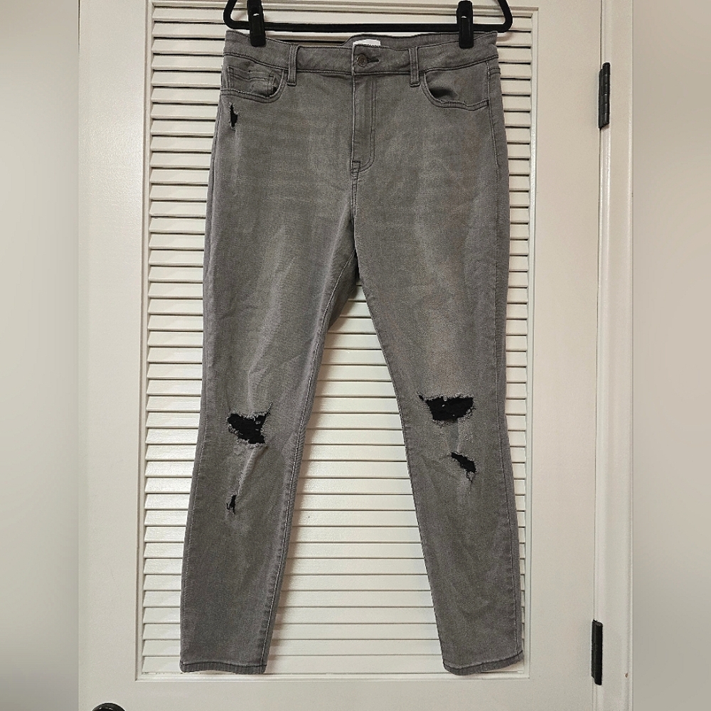 Pistola - (Plus-Size) Grey & Black Distressed Stretch Jeans With Pockets